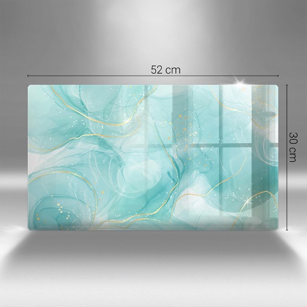 Posavaso de vidrio para velas funerarias Abstracción azul y dorada