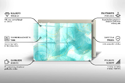 Posavaso de vidrio para velas funerarias Abstracción azul y dorada