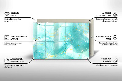 Posavaso de vidrio para velas funerarias Abstracción azul y dorada