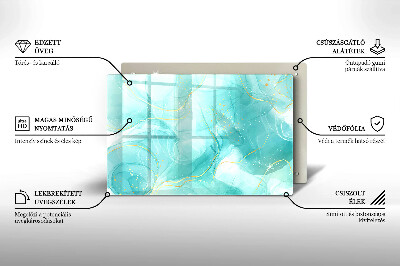 Posavaso de vidrio para velas funerarias Abstracción azul y dorada