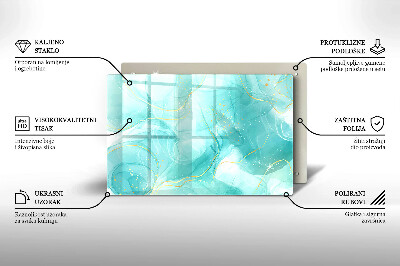 Posavaso de vidrio para velas funerarias Abstracción azul y dorada