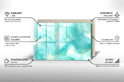 Posavaso de vidrio para velas funerarias Abstracción azul y dorada