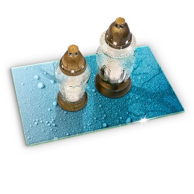 Posavaso de vidrio para velas Gotas de agua