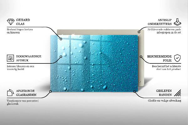 Posavaso de vidrio para velas Gotas de agua