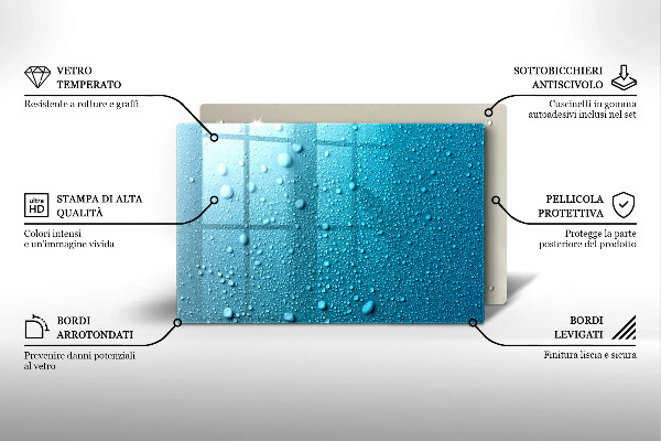 Posavaso de vidrio para velas Gotas de agua