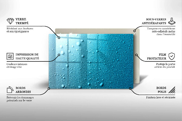 Posavaso de vidrio para velas Gotas de agua