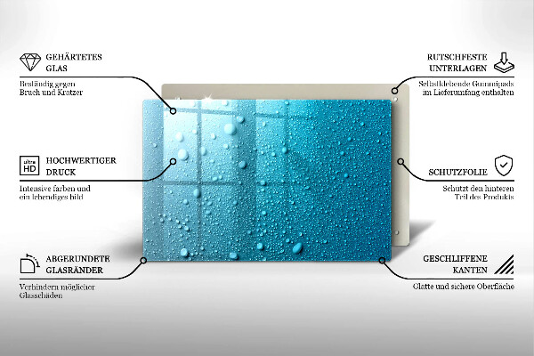 Posavaso de vidrio para velas Gotas de agua