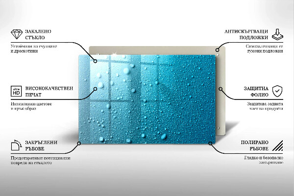 Posavaso de vidrio para velas Gotas de agua