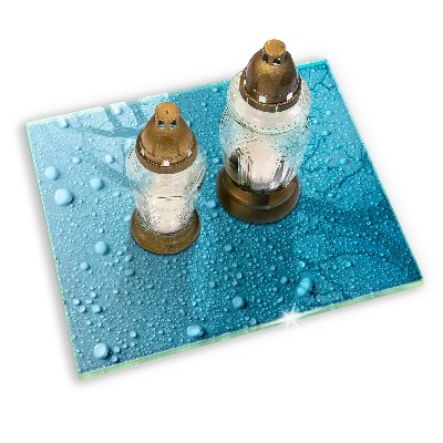 Posavaso de vidrio para velas Gotas de agua