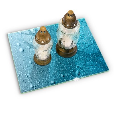 Posavaso de vidrio para velas Gotas de agua