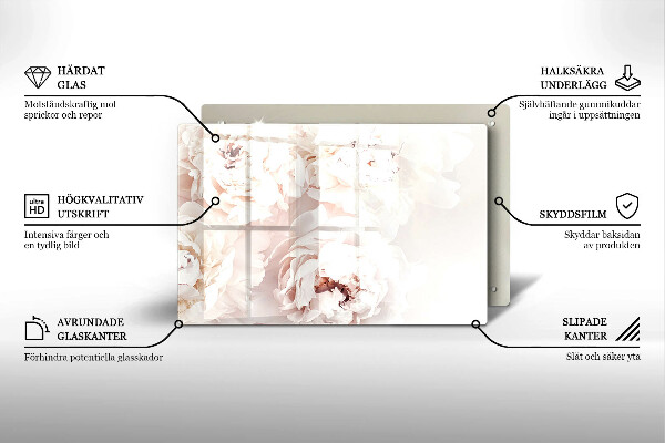 Posavaso de vidrio para velas funerarias Peonías pastel