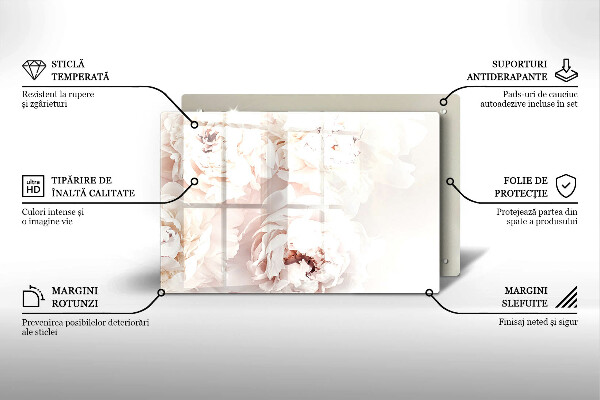 Posavaso de vidrio para velas funerarias Peonías pastel