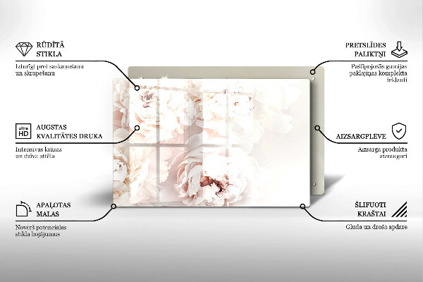 Posavaso de vidrio para velas funerarias Peonías pastel