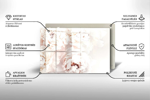 Posavaso de vidrio para velas funerarias Peonías pastel