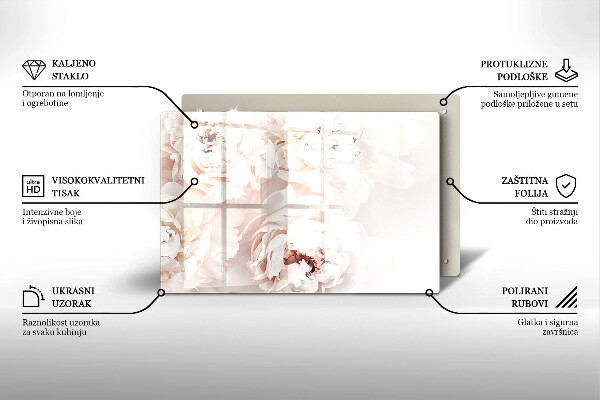 Posavaso de vidrio para velas funerarias Peonías pastel