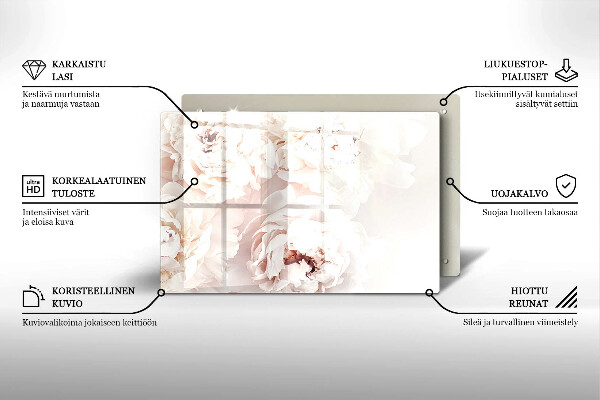 Posavaso de vidrio para velas funerarias Peonías pastel