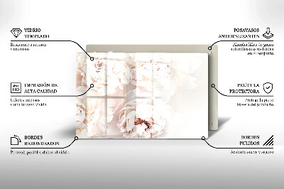 Posavaso de vidrio para velas funerarias Peonías pastel