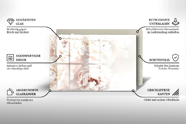 Posavaso de vidrio para velas funerarias Peonías pastel