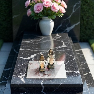 Posavaso de vidrio para velas funerarias Peonías pastel