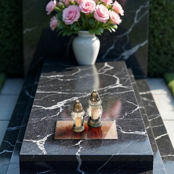 Posavaso de vidrio para velas funerarias Tablas de madera