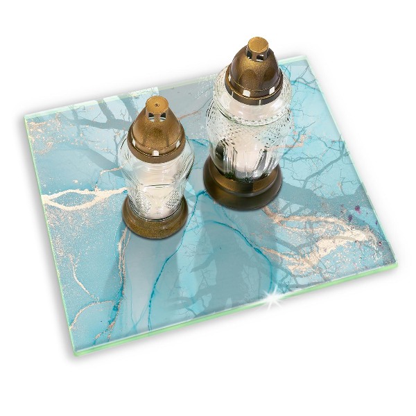 Posavaso de vidrio para velas Piedra abstracta