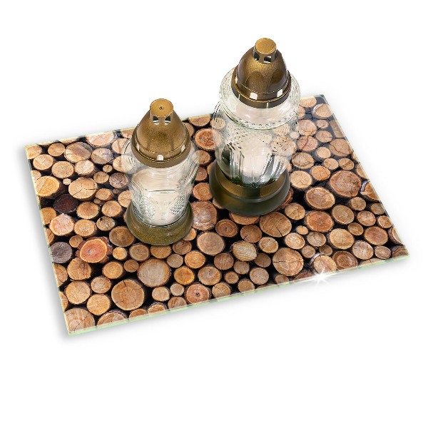 Posavaso de vidrio para velas Troncos de árboles