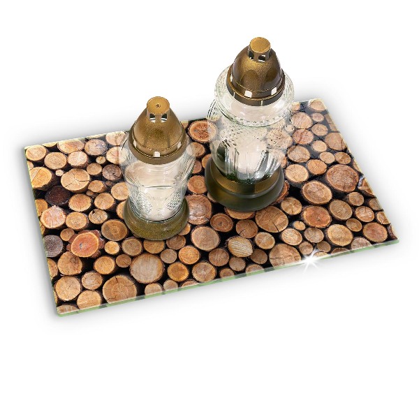 Posavaso de vidrio para velas Troncos de árboles