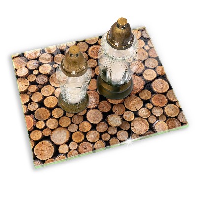 Posavaso de vidrio para velas Troncos de árboles