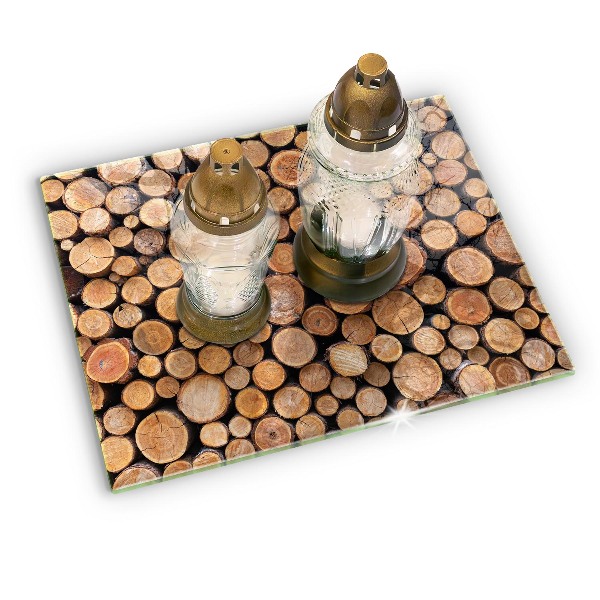 Posavaso de vidrio para velas Troncos de árboles