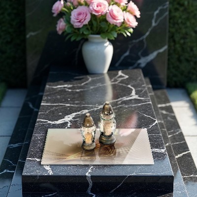 Posavaso de vidrio para velas funerarias Abstracción moderna