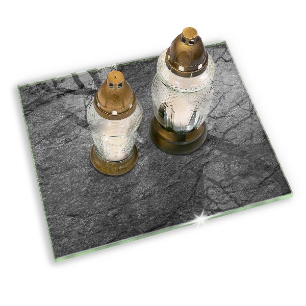 Posavaso de vidrio para velas funerarias Textura de piedra