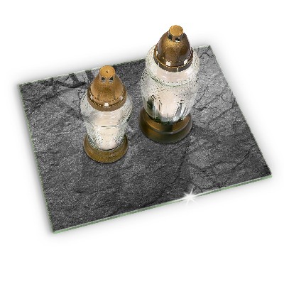 Posavaso de vidrio para velas funerarias Textura de piedra