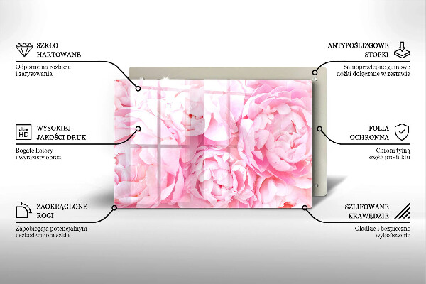 Posavaso de vidrio para velas Peonías delicadas