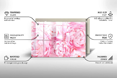 Posavaso de vidrio para velas Peonías delicadas