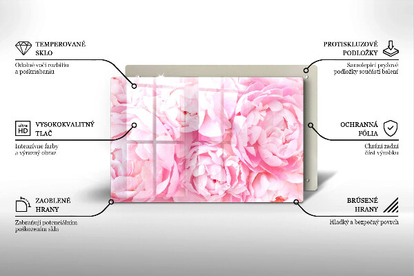 Posavaso de vidrio para velas Peonías delicadas