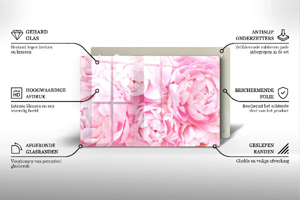 Posavaso de vidrio para velas Peonías delicadas