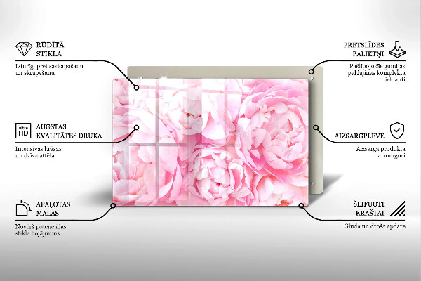 Posavaso de vidrio para velas Peonías delicadas