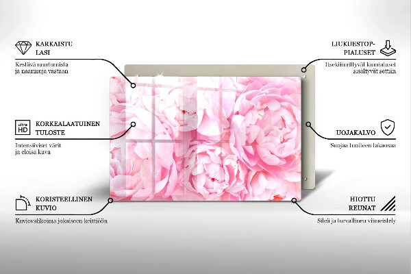 Posavaso de vidrio para velas Peonías delicadas