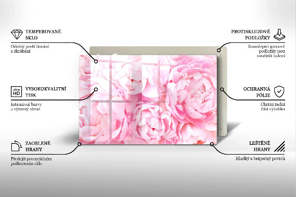 Posavaso de vidrio para velas Peonías delicadas