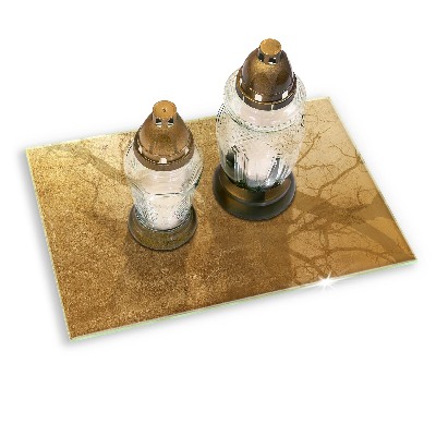 Posavaso de vidrio para velas funerarias Fondo de textura dorada