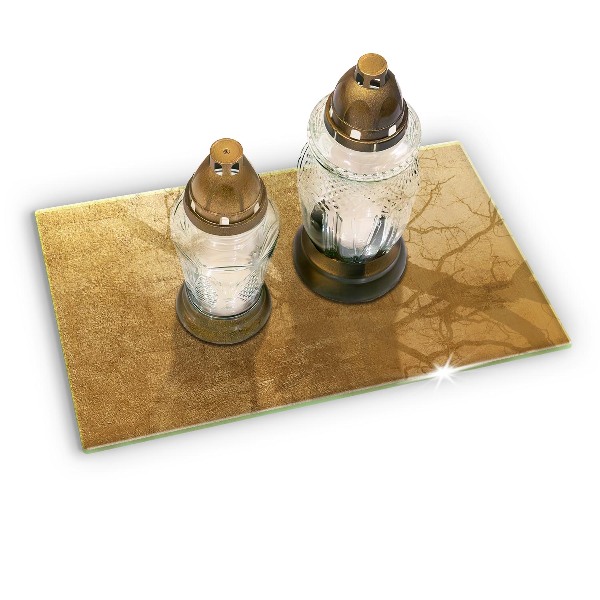 Posavaso de vidrio para velas funerarias Fondo de textura dorada