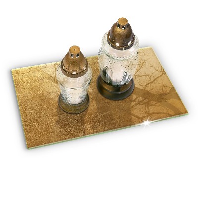 Posavaso de vidrio para velas funerarias Fondo de textura dorada