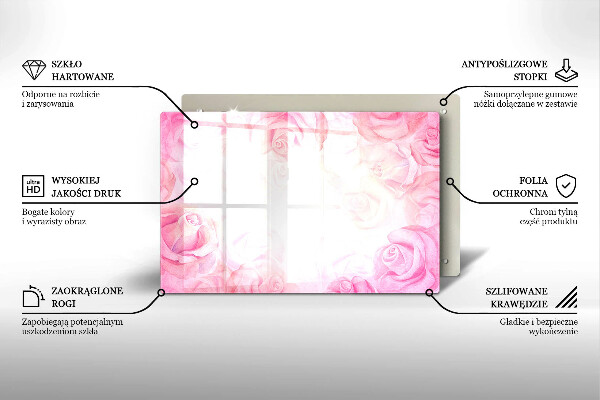 Posavaso de cristal para velas funerarias Fondo de rosas delicadas