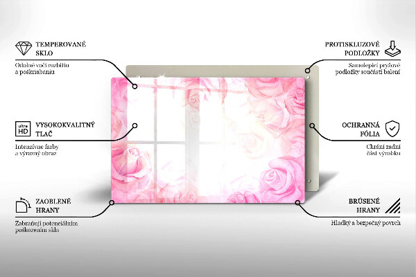 Posavaso de cristal para velas funerarias Fondo de rosas delicadas