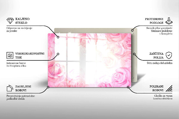 Posavaso de cristal para velas funerarias Fondo de rosas delicadas