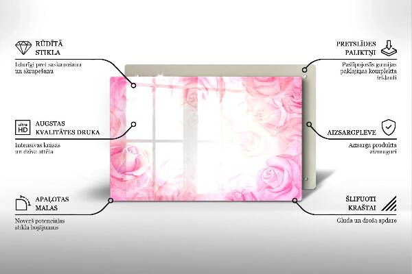 Posavaso de cristal para velas funerarias Fondo de rosas delicadas