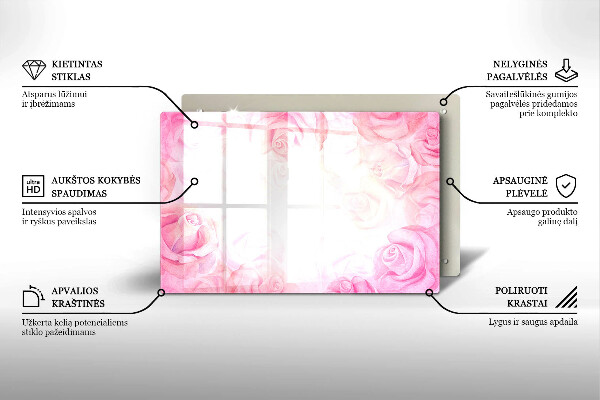 Posavaso de cristal para velas funerarias Fondo de rosas delicadas