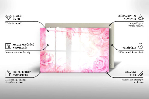 Posavaso de cristal para velas funerarias Fondo de rosas delicadas