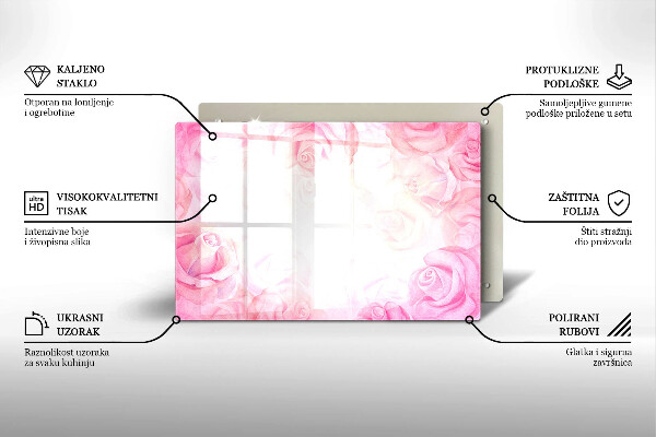 Posavaso de cristal para velas funerarias Fondo de rosas delicadas