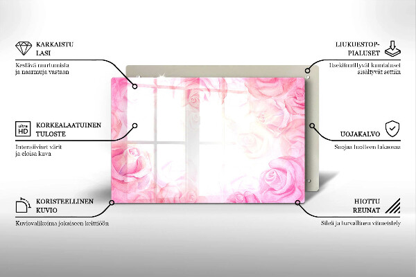 Posavaso de cristal para velas funerarias Fondo de rosas delicadas